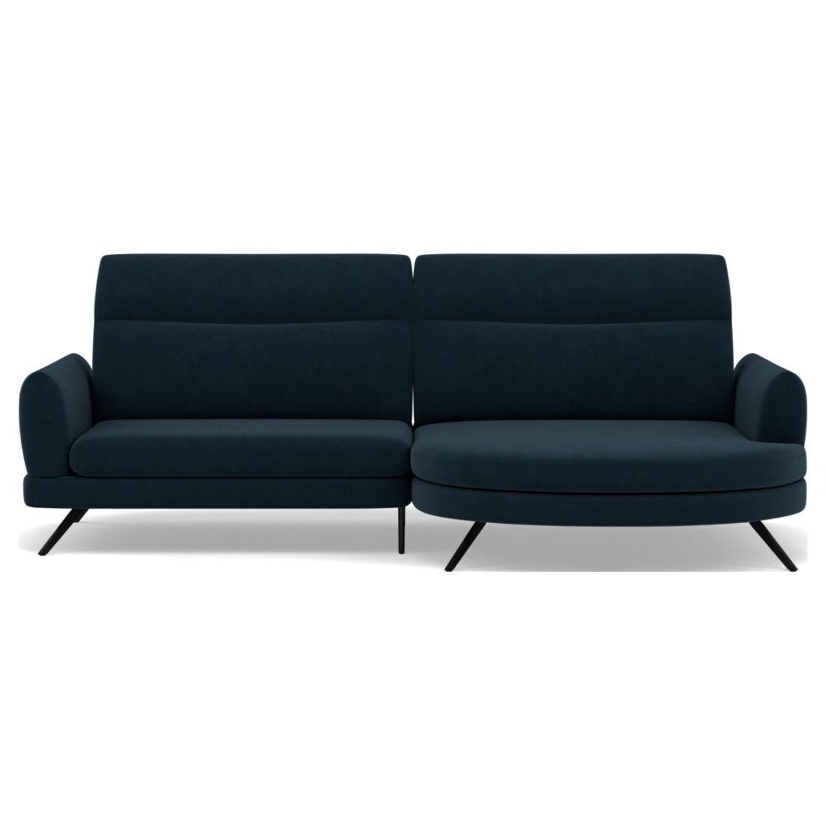 LISA DESIGN Terry - canapé d'angle droit 4 places avec têtières réglables en tissu texturé