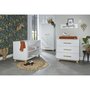IKID Chambre complète lit bébé 60x120, commode avec plan à langer et armoire Veneto - Blanc
