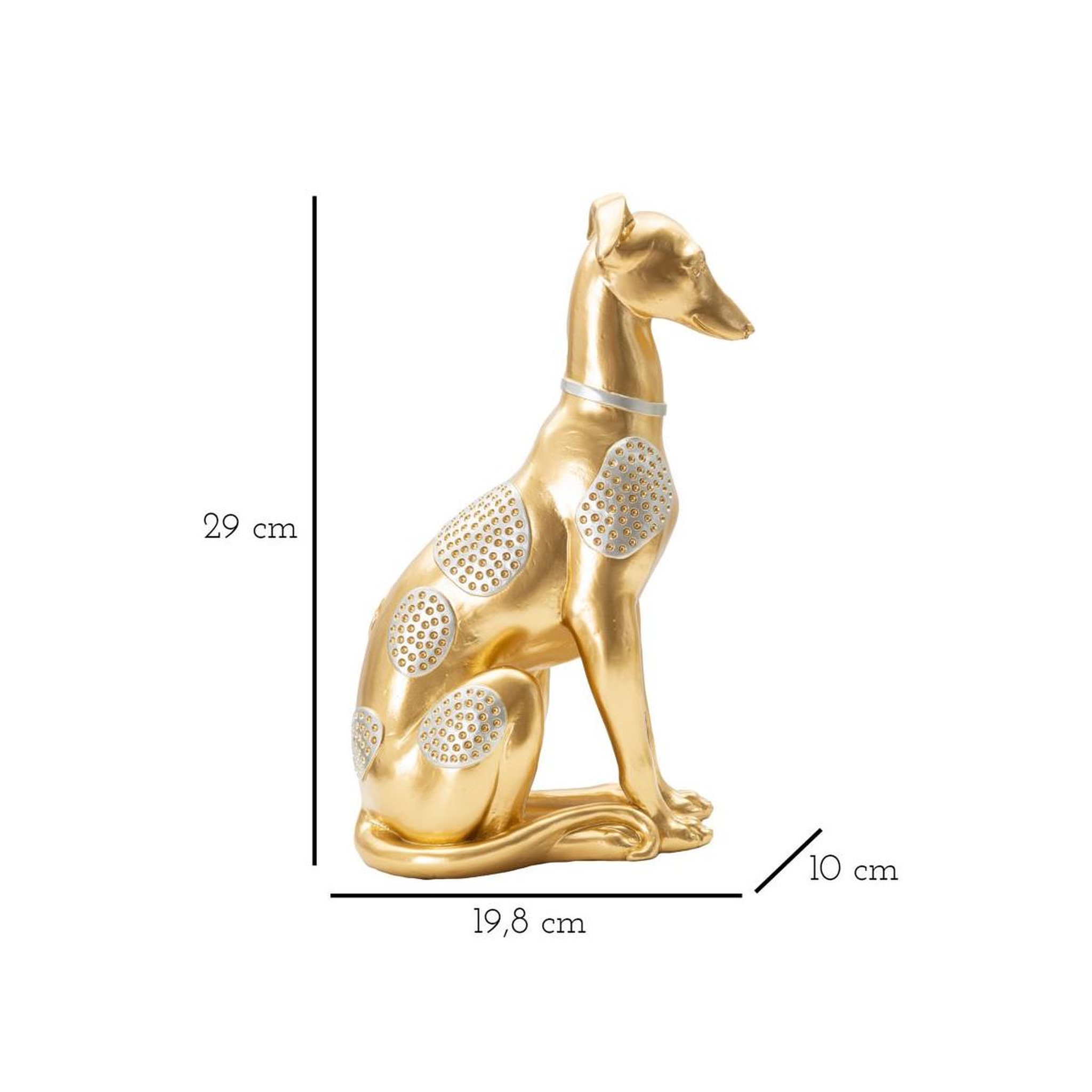 Voir la diapositive 6 : Paris Prix Statuette Design en Résine  Chien Assis  29cm Or