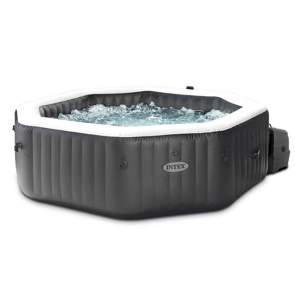 INTEX Spa gonflable PureSpa Carbone octogonal Jets et Bulles 4 places - Intex