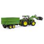 Voir la diapositive 4 : BRUDER BRU Tracteur John Deere 7930 + fourche et remorque double niveau