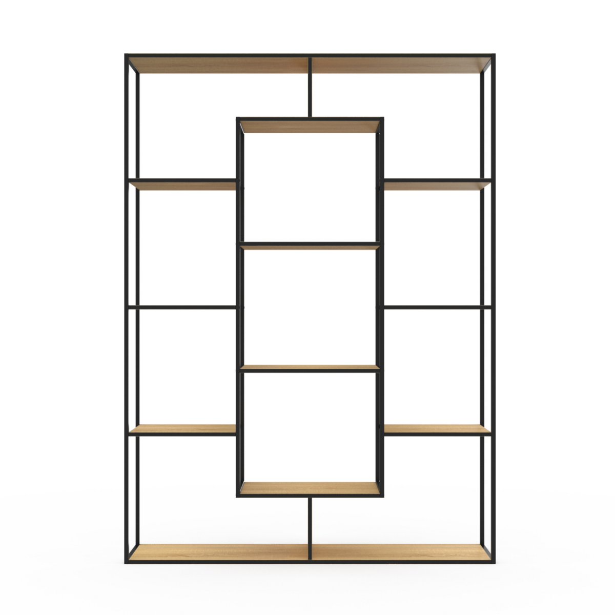 ID MARKET Etagère bibliothèque DETROIT avec 11 compartiments design industriel 143 cm