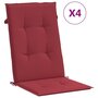 Voir la diapositive 2 : VIDAXL Coussins de chaise de jardin a dossier haut lot de 4 bordeaux