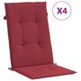 Voir la diapositive 2 : VIDAXL Coussins de chaise de jardin a dossier haut lot de 4 bordeaux