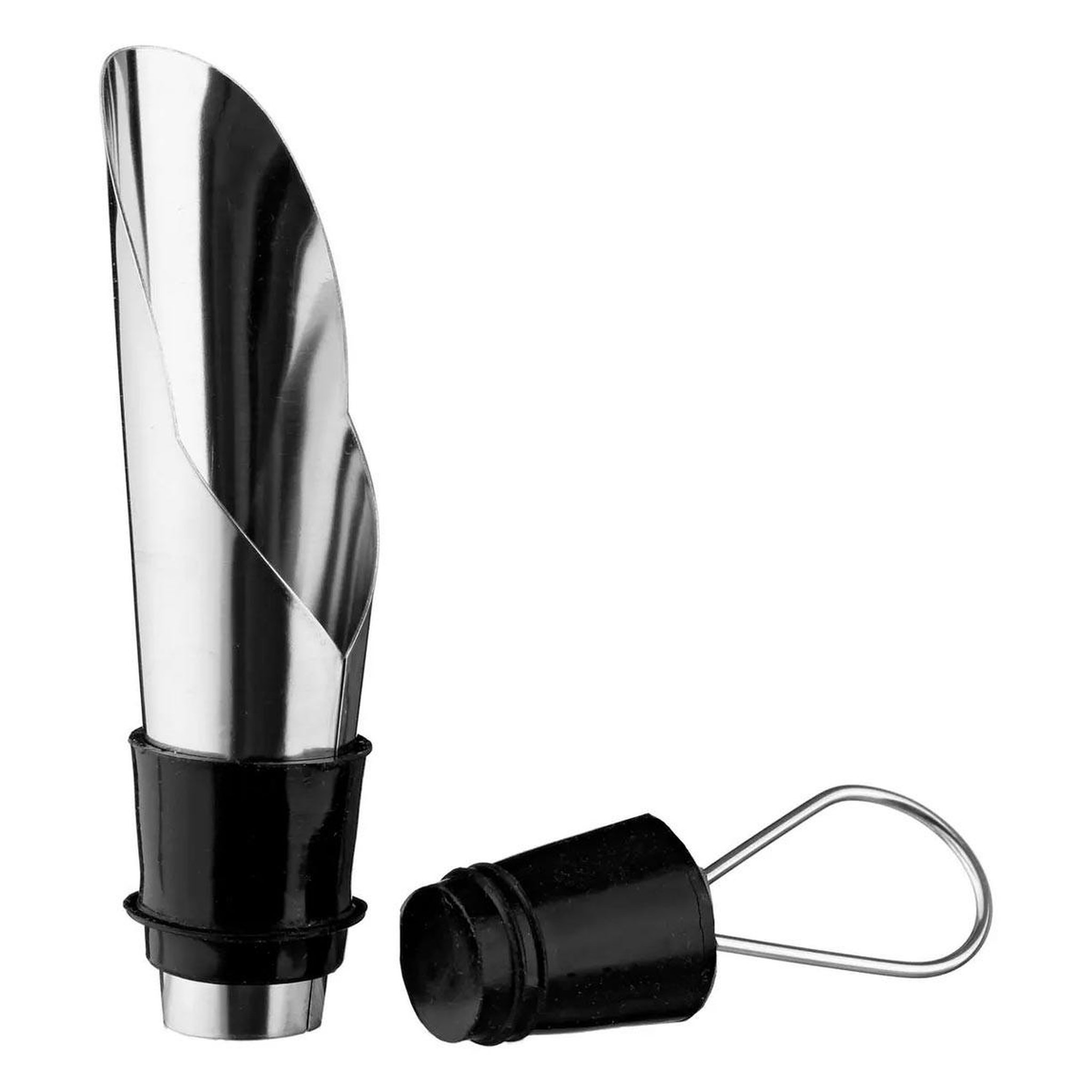SECRET DE GOURMET Bouchon verseur en inox  vin  8cm argent