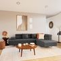 Voir la diapositive 1 : BEST MOBILIER Margaux - canapé d'angle droit 5 places convertible avec coffre et têtières réglables en velours texturé