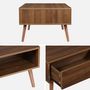 Voir la diapositive 5 : SWEEEK Table basse vintage décor bois de noyer