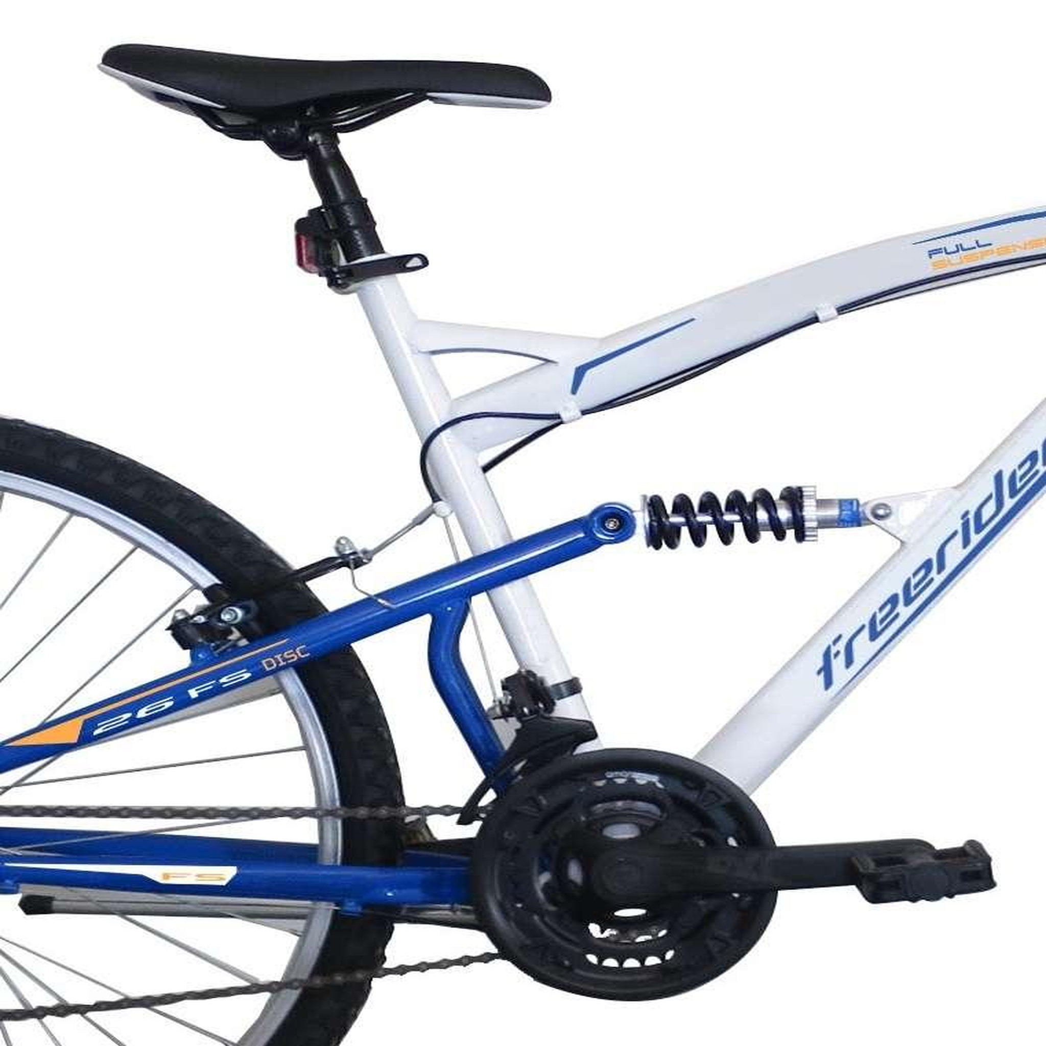 Voir la diapositive 3 : FREERIDER Vélo VTT 26'' Tout suspendu Homme  Freerider   - Fourche télescopique -  Frein  à disque avant et V Brake à l'arrière - 21 Vitesses - Shimano