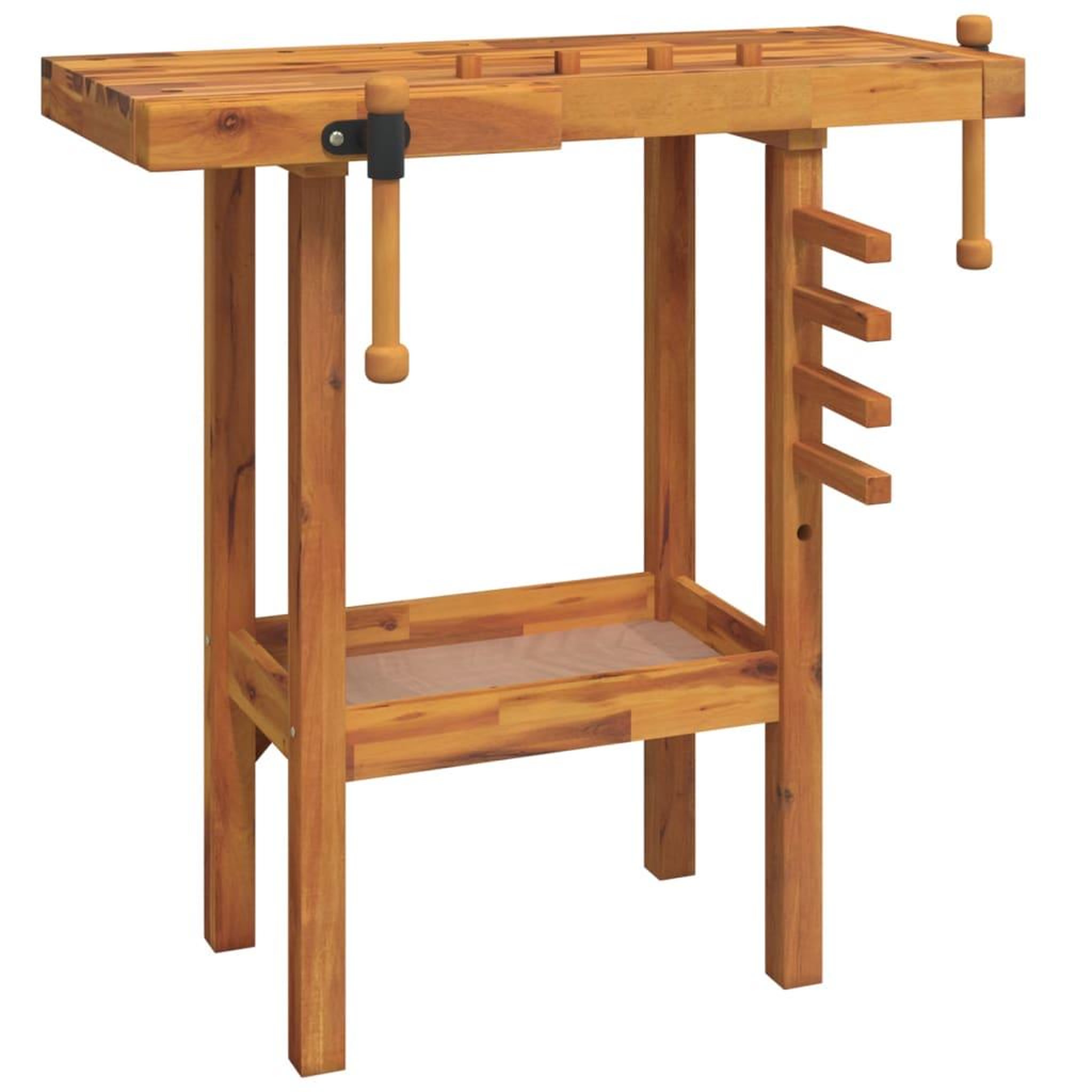 Voir la diapositive 2 : VIDAXL Etabli avec etaux 92x48x83 cm Bois massif d'acacia