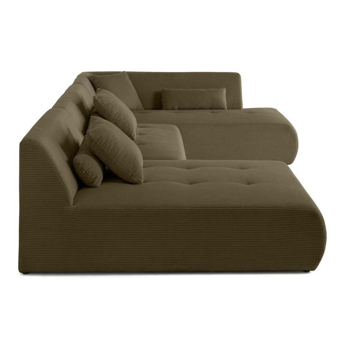 LISA DESIGN Onyx - canapé panoramique modulable d'angle droit 7 places - en velours côtelé