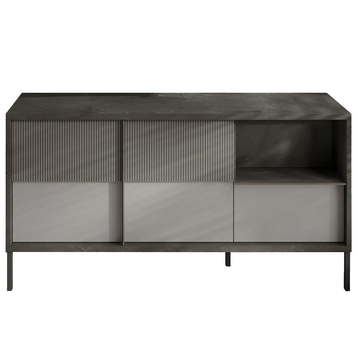 BEST MOBILIER Jules - meuble tv - 2 portes et 1 tiroir - 156 cm