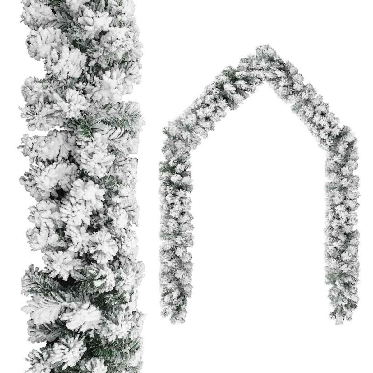 VIDAXL Guirlande de Noël avec neige floquee Vert 10 m PVC