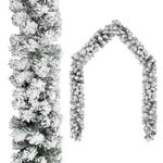 VIDAXL Guirlande de Noël avec neige floquee Vert 10 m PVC