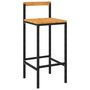 Voir la diapositive 4 : VIDAXL Ensemble de bar jardin 5 pcs noir poly rotin/bois massif acacia
