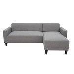 MARKET24 Canapé d'angle fixe 4 places BOB - Tissu souris - Réversible - L 197 x P 117 x H 65 cm