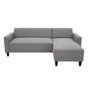 Voir la diapositive 1 : MARKET24 Canapé d'angle fixe 4 places BOB - Tissu souris - Réversible - L 197 x P 117 x H 65 cm