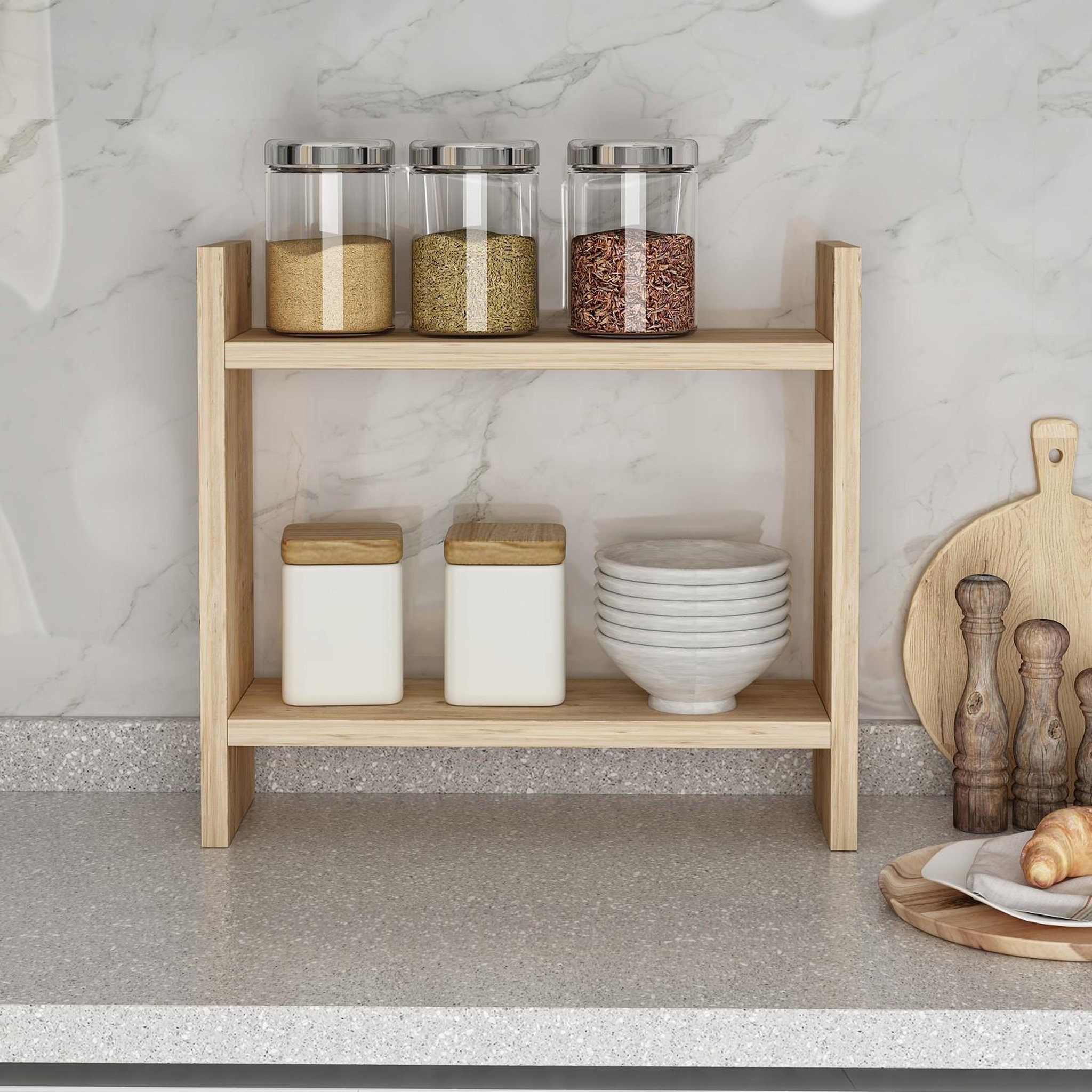Voir la diapositive 3 : Habitat et Jardin Étagère de cuisine en bois  denver  - 34 x 10 x 30 cm - pin atlantique