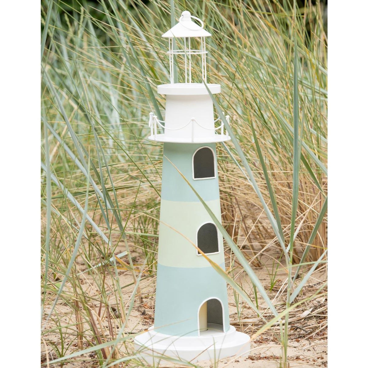 Paris Prix Phare Déco Lumineux  Mer  84cm Bleu Clair & Blanc