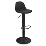 Voir la diapositive 4 : ID MARKET Lot de 4 tabourets de bar KARL design noir pied noir