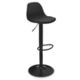 Voir la diapositive 4 : ID MARKET Lot de 4 tabourets de bar KARL design noir pied noir