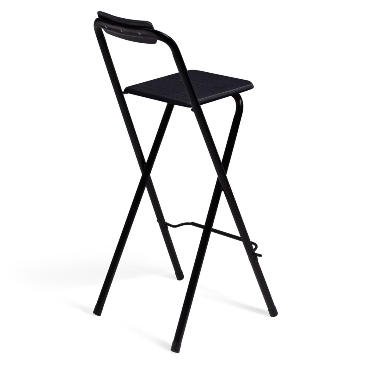 ID MARKET Lot de 4 tabourets de bar pliants DELSON noirs