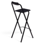 Voir la diapositive 4 : ID MARKET Lot de 4 tabourets de bar pliants DELSON noirs