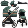 Voir la diapositive 1 : BEBELISSIMO Poussette combinée trio 3 en 1 - siège auto 0+ IRIS – nacelle – base Isofix - jambe de force – jusqu'à 22kg  - vert