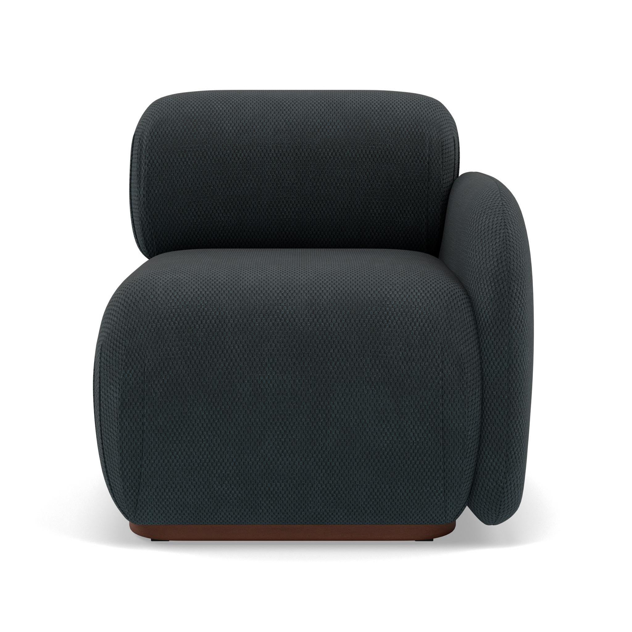 Voir la diapositive 1 : LISA DESIGN Penelope - module d'assise droit en velours texturé