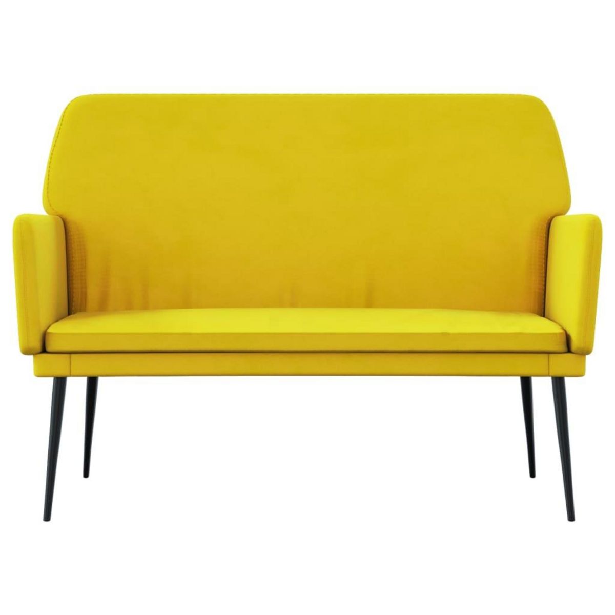 VIDAXL Banc Jaune 108x79x79 cm Velours