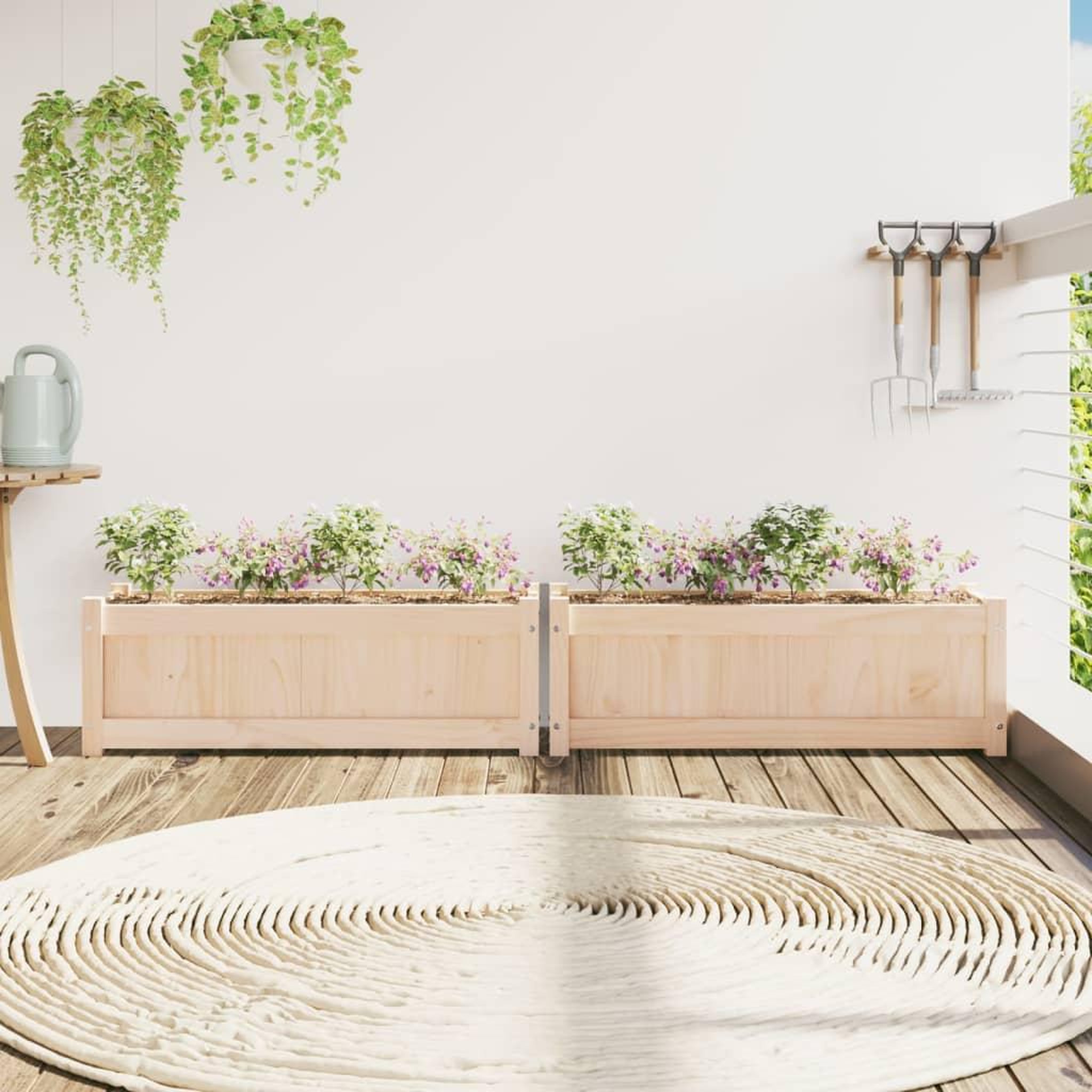 Voir la diapositive 3 : VIDAXL Jardinieres 2 pcs bois de pin massif