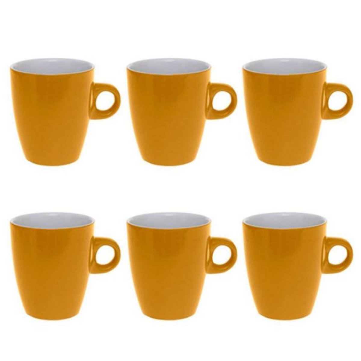 SECRET DE GOURMET Lot de 6 Mugs  Colorama  18cl Jaune