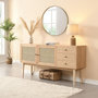 Voir la diapositive 4 : HOMIFAB Buffet 2 portes 3 tiroirs en bois et cannage naturel 170 cm - Eden