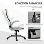 Voir la diapositive 4 : HOMCOM HOMCOM Fauteuil de bureau manager gaming style baquet racing dossier assise capitonné revêtement synthétique blanc noir