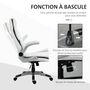 Voir la diapositive 4 : HOMCOM HOMCOM Fauteuil de bureau manager gaming style baquet racing dossier assise capitonné revêtement synthétique blanc noir