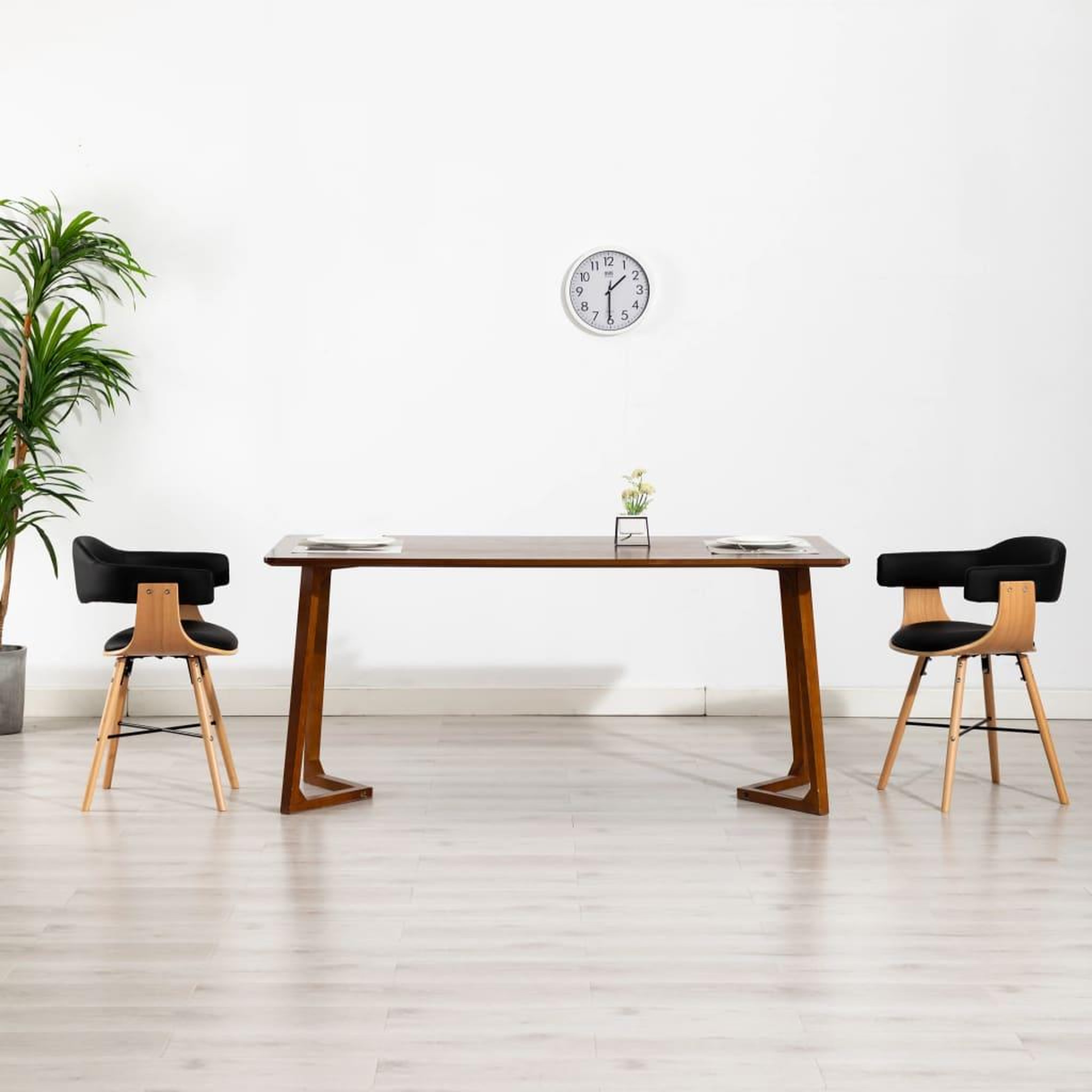 Voir la diapositive 1 : VIDAXL Chaises a manger lot de 2 noir similicuir et bois courbe