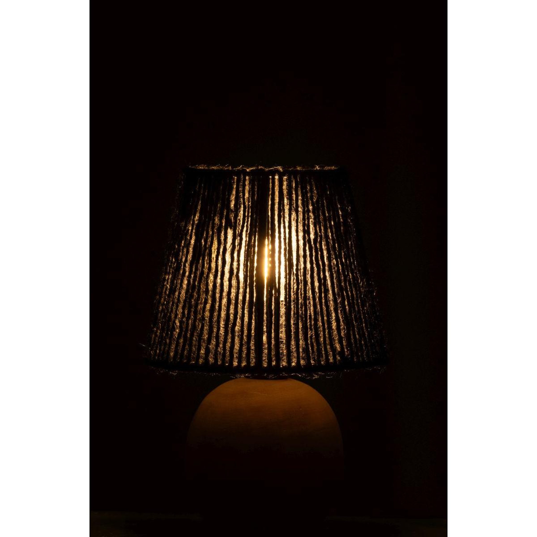 Voir la diapositive 3 : J-LINE Lampe à poser à led en bois  roslyn  23cm noir