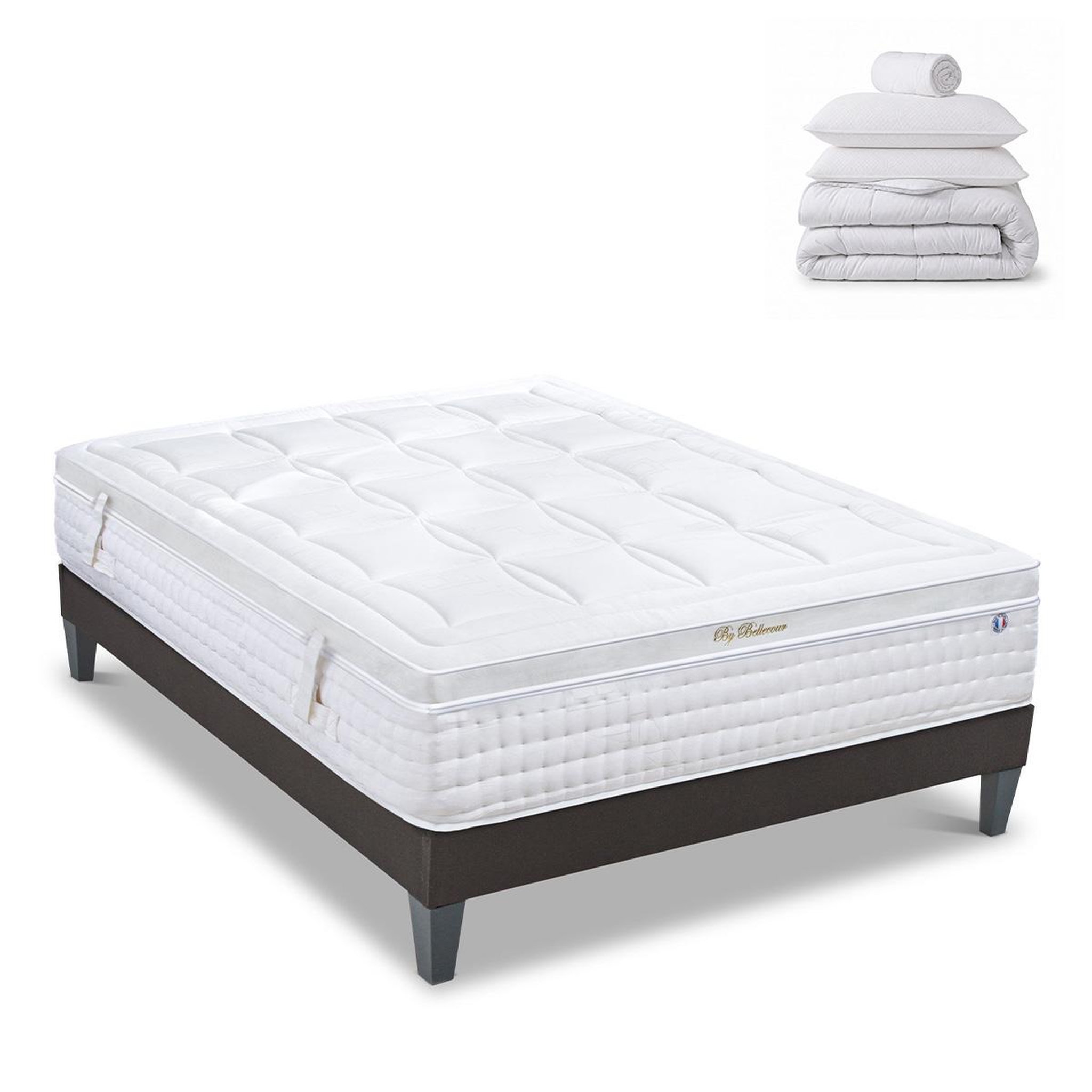 Voir la diapositive 4 : BELLECOUR Bellecour literie | pack prêt à dormir empereur | matelas mémoire de forme + sommier + accessoires