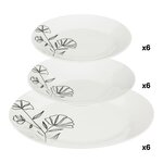 Services d'assiettes 18 pièces porcelaine AZALEE