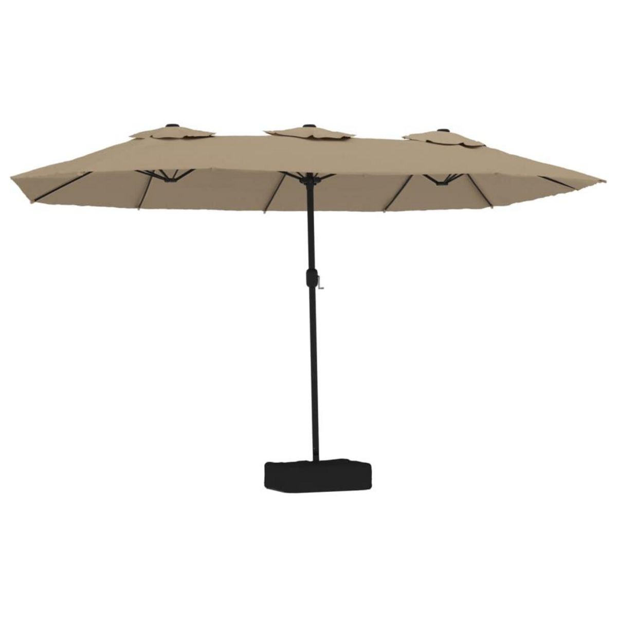 VIDAXL Parasol de jardin a double tete avec LED taupe 449x245 cm