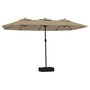 Voir la diapositive 2 : VIDAXL Parasol de jardin a double tete avec LED taupe 449x245 cm
