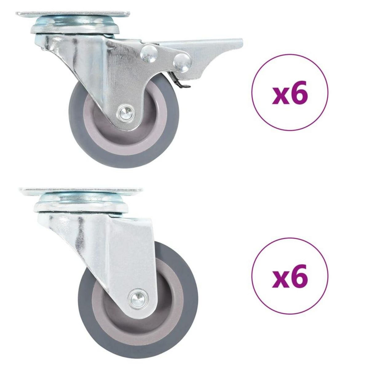 VIDAXL 12 pcs Roulettes pivotantes 50 mm