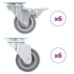 VIDAXL 12 pcs Roulettes pivotantes 50 mm