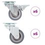 Voir la diapositive 1 : VIDAXL 12 pcs Roulettes pivotantes 50 mm