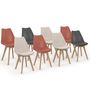 Voir la diapositive 1 : ID MARKET Lot de 8 chaises scandinaves SARA mix color gris foncé x2, terracotta x3, beige x3