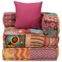 Voir la diapositive 3 : VIDAXL Pouf modulaire avec oreiller Patchwork Tissu