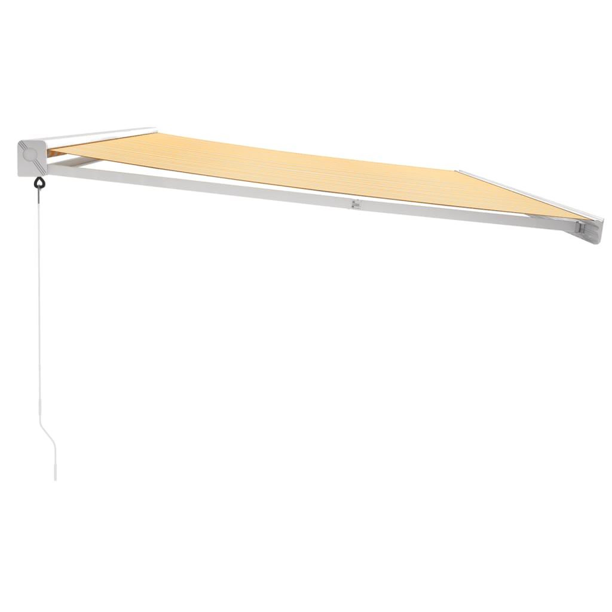 Voir la diapositive 4 : VIDAXL Auvent retractable jaune et blanc 5x3 m tissu et aluminium