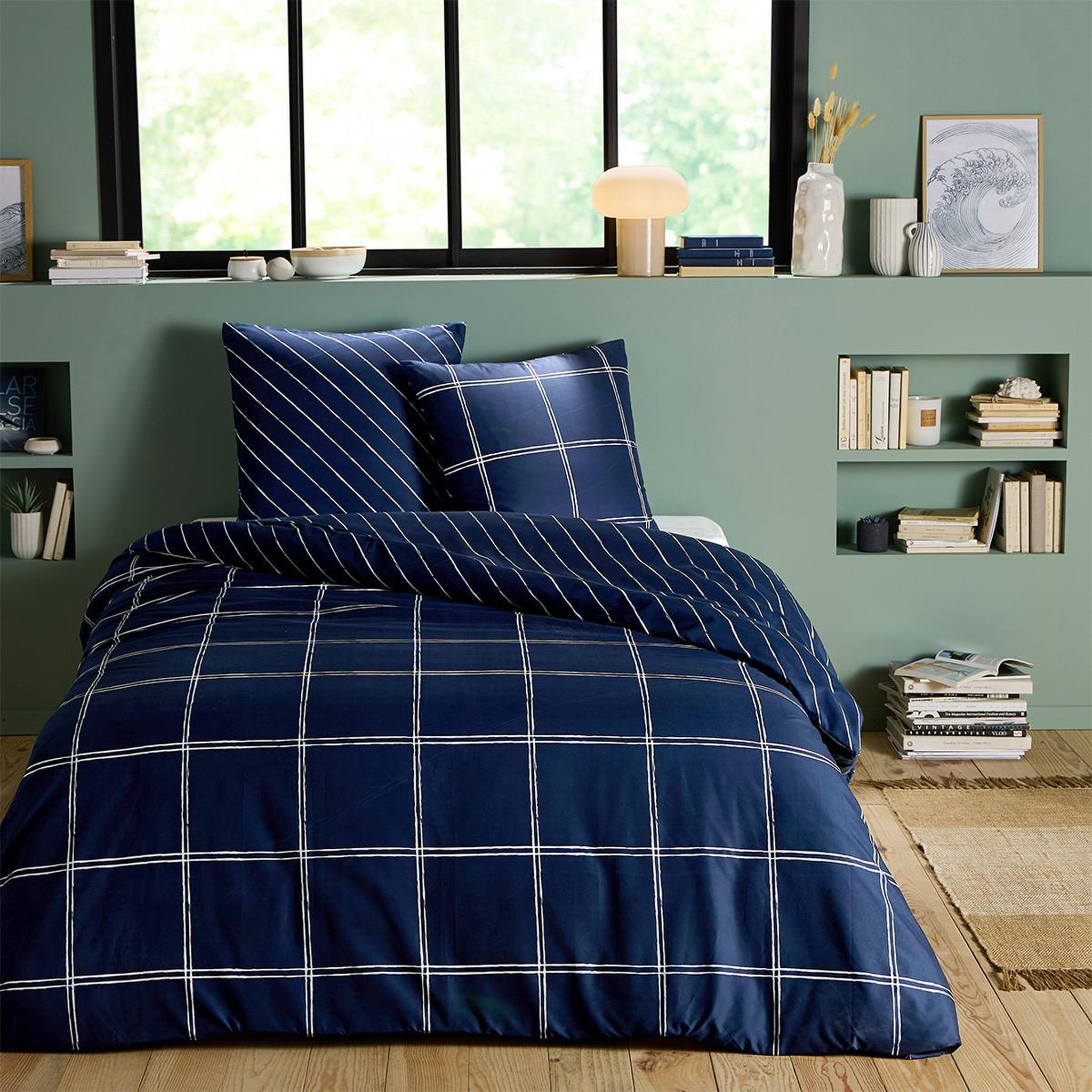 Voir la diapositive 1 : FUTURE HOME Parure de lit 2 personnes en microfibre