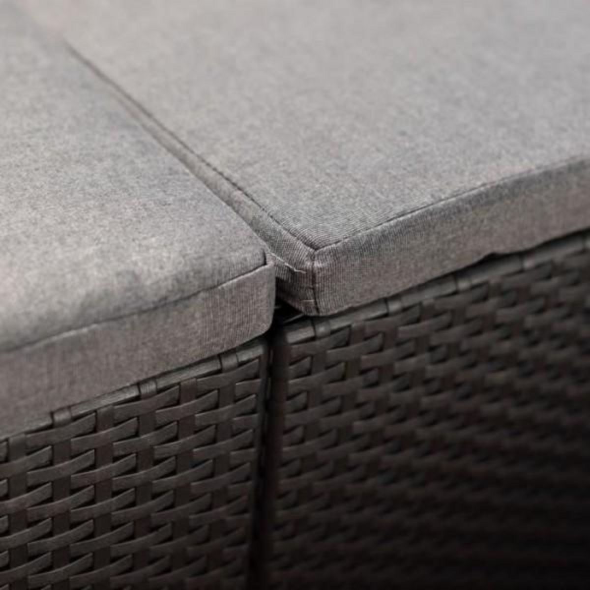 ALLIBERT by KETER Salon de jardin - résine aspect rotin tressé - Allibert by KETER - 6 personnes - SanRemo - Gris graphite