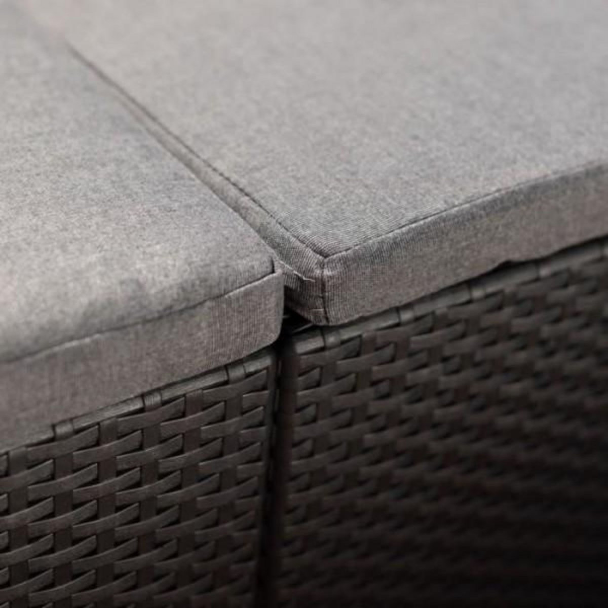 ALLIBERT by KETER Salon de jardin - résine aspect rotin tressé - Allibert by KETER - 6 personnes - SanRemo - Gris graphite