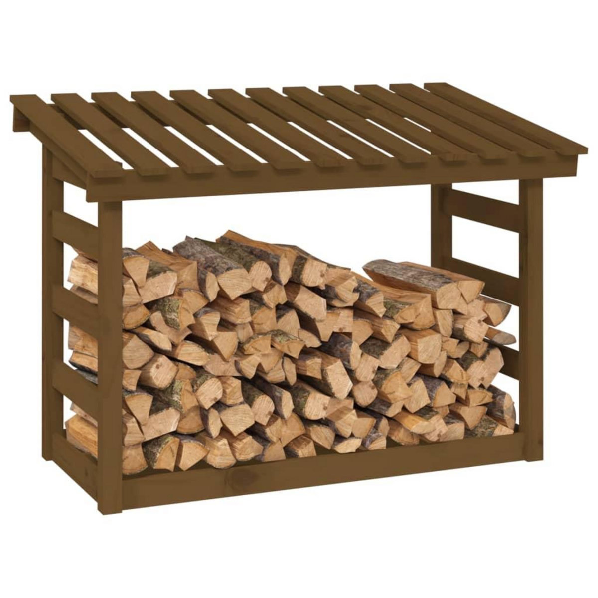 VIDAXL Support de bois de chauffage Marron miel 108x64,5x78cm Bois pin